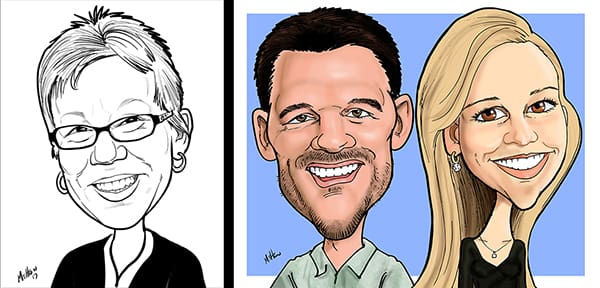 Caricature drawn from photo.